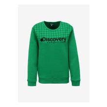 Discovery Expedition D3WL-SWT19 Yeşil Bisiklet Yaka Baskılı Kadın Sweatshirt
