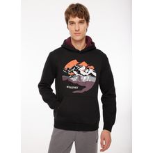 Discovery Expedition D3WM-SWT34 Siyah Kapüşonlu Baskılı Erkek Sweatshirt
