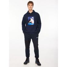 Discovery Expedition D3WM-SWT35 Lacivert Kapüşon Yaka Loose Fit Baskılı Erkek Sweatshirt