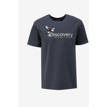 Discovery Expedition D4SM-TST3306 Antrasit Erkek Bisiklet Yaka Basic Baskılı T-Shirt