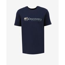 Discovery Expedition D4SM-TST3308 İndigo Erkek Bisiklet Yaka Basic Baskılı T-Shirt