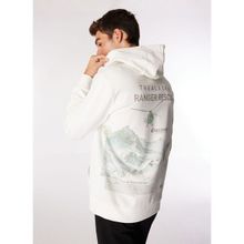 Discovery Expedition D4WM-SWT3207 Kırık Beyaz Kapüşon Relaxed Baskılı Erkek Sweatshirt