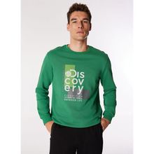 Discovery Expedition D4WM-SWT3212 Yeşil Erkek Bisiklet Relaxed Baskılı Sweatshirt