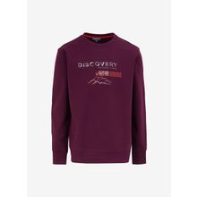 Discovery Expedition D4WM-SWT3220 Mürdüm Erkek Bisiklet Relaxed Baskılı Sweatshirt