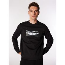 Discovery Expedition D4WM-SWT3224 Siyah Erkek Bisiklet Relaxed Baskılı Sweatshirt