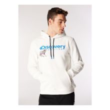 Discovery Expedition D4WM-SWT3261 Kırık Beyaz Erkek Kapüşon Relaxed Baskılı Sweatshirt