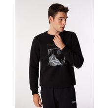 Discovery Expedition D4WM-SWT3270 Siyah Erkek Bisiklet Relaxed Baskılı Sweatshirt