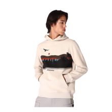 Discovery Expedition D4WM-SWT3326 Bej Erkek Kapüşon Relaxed Baskılı Sweatshirt