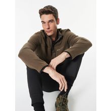 Discovery Expedition D4WM-SWT3331 Haki Erkek Dik Basic Baskılı Sweatshirt