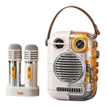 Divoom Spark Pro Çift Karaoke Mikrofonlu Beyaz Bluetooth Hoparlör