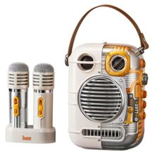 Divoom Spark Pro Çift Kareoke Mikrofonlu Beyaz Bluetooth Hoparlör