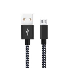 Diwu Micro USB Örgülü Yüksek Hızlı Siyah Şarj Kablosu