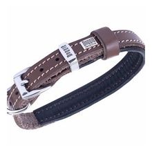 Doggie 1,5x25-30 cm Kahverengi Firstclass Gerçek Deriden El Yapımı Köpek Boyun Tasması