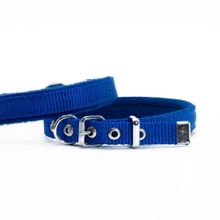 Doggie 1,5x25-30 cm Royal Mavi Polar Dokumadan El Yapımı Köpek Boyun Tasması