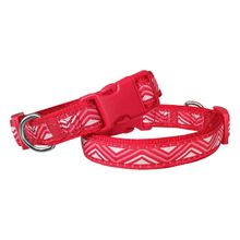 Doggie 2 cm x 31-47 cm Kırmızı Dalga Desenli Dokuma Köpek Boyun Tasması