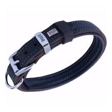 Doggie 2x35-40 cm Yağ Yeşili Yağlı Gerçek Deriden El Yapımı Köpek Boyun Tasması