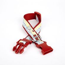 Doggie 3 cm x 36-60 cm Kırmızı Pati Desenli Dokuma Köpek Boyun Tasması
