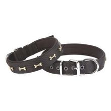 Doggie Comfort Siyah 3x47-55 cm Large Dokuma Kemikli Köpek Boyun Tasması