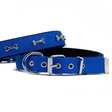 Doggie DSBT L Royal Dokuma Metal Kemik Süslü Boyun Tasması