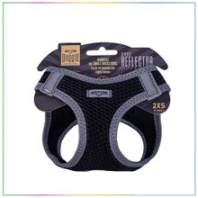 Doggie Havalı Dokuma Siyah 2XS 26-30 cm Reflektör Serisi Küçük Irk Köpek Göğüs Tasması