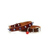 Doggie Kahverengi 1,2x25-29 cm Boncuklu Deri Kedi Tasması