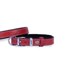 Doggie Konfor Deri Kemik Desenli Kırmızı 2,5x37-45 cm Boyun Tasması