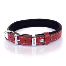 Doggie Konfor Kırmızı Kemik Desenli Deri 2x30-35 cm Köpek Boyun Tasması