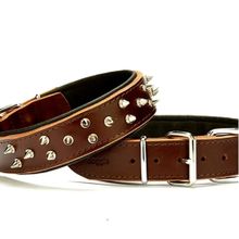 Doggie Konforlu El Yapımı Çivili Kahverengi 4x57-65 cm Köpek Boyun Tasması