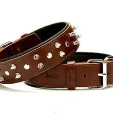 Doggie Konforlu El Yapımı Kahverengi 4x47-55 cm Köpek Boyun Tasması