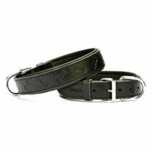 Doggie Konforlu El Yapımı Kemik Desenli Siyah 2.5x37-45 cm Köpek Boyun Tasması