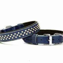 Doggie Konforlu El Yapımı Swarovski Kristal Taşlı Lacivert 2.5x37-45 cm Köpek Boyun Tasması