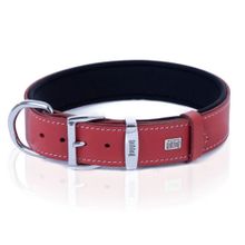 Doggie M 2.5x37-45 cm Konfor Gerçek Deriden El Yapımı Pati Desenli Kırmızı Köpek Boyun Tasması