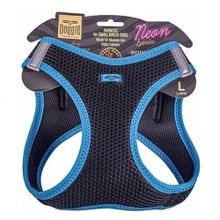 Doggie Mavi 42-48 cm L Beden Havalı Dokuma Neon Serisi Küçük Irk Göğüs Tasması