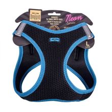 Doggie Mavi L 42-48 cm Havalı Dokuma Neon Serisi Küçük Irk Köpek Göğüs Tasması
