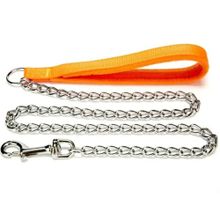Doggie Polar Dokumadan El Yapımı Zincirli Turuncu 4.5x80 cm Köpek Gezdirme Kayışı