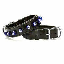 Doggie SBT4023 Siyah 4x52-65 cm Comfort Nazar Deri Boncuklu Köpek Boyun Tasması