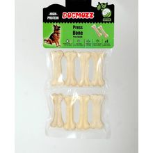 Dogmozz 8x7 cm Beyaz Premium Deri Pres Köpek Kemiği