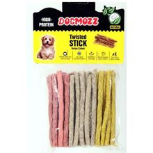 Dogmozz Munchy Premium Deri İnce Burgu Stick 50 Adet Köpek Kemiği