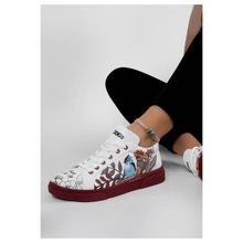 Dogo Kadın Vegan Deri Beyaz Magic in The Air Tasarım Sneakers