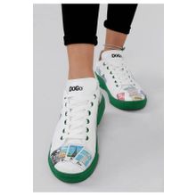 Dogo Kadın Vegan Deri Beyaz Ready to Travel Tasarım Sneakers