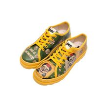 Dogo Vegan Deri Yeşil Sugar Skull Tasarım Kadın Sneakers