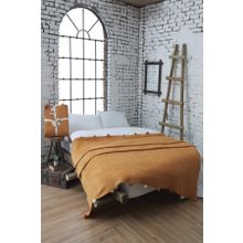 Dolce Bonita Home 200x220 cm Hardal Çift Kişilik Ponponlu Pike Battaniye