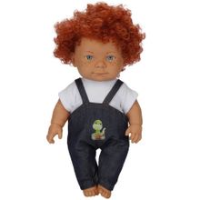 Dollz'n More Yeşil Dinozor 35 cm Salopetli Curly Bebek