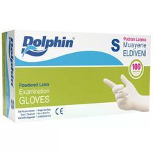Dolphin Lateks Beyaz Small 100'lü Pudralı Eldiven