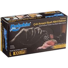 Dolphin Siyah Large 100'lü Çok Amaçlı Nitril Eldiven