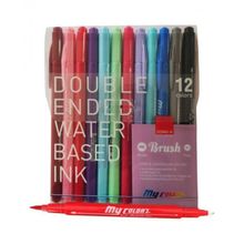 Dong-A My Color Çift Taraflı 12 Renk Fırça Uçlu Keçeli Kalem