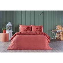 Doqu Home Müslin Zeugma Nakışlı Kiremit Çift Kişilik 200x220 cm Nevresim Takımı