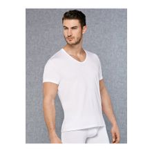 Doreanse 2865 Micromodal V Yaka Kısa Kol Beyaz Erkek T-shirt