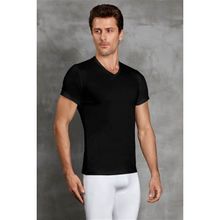 Doreanse 2890 V Yaka Kısa Kol Siyah Erkek T-shirt