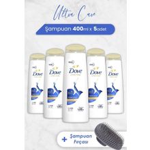 Dove 5x400 ml Ultra Care Yoğun Onarıcı Şampuan + Şampuan Fırçası